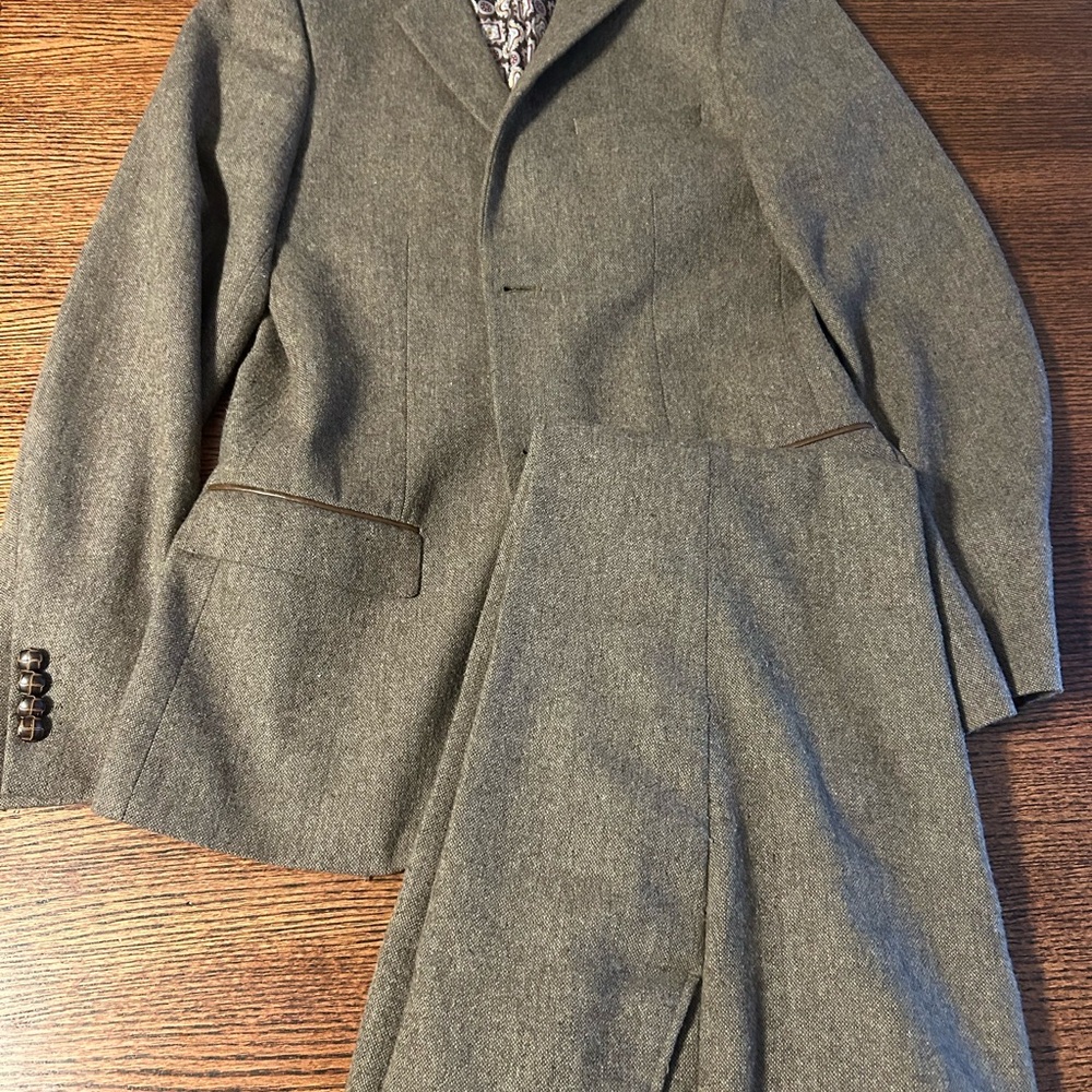 Brown Wool Suit Set